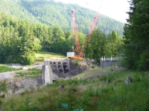 Dam removal site on the Elwha River.